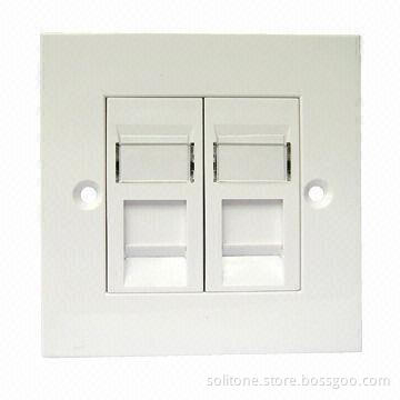 Faceplate in 86 Type, 2 Port, Made of ABS Material